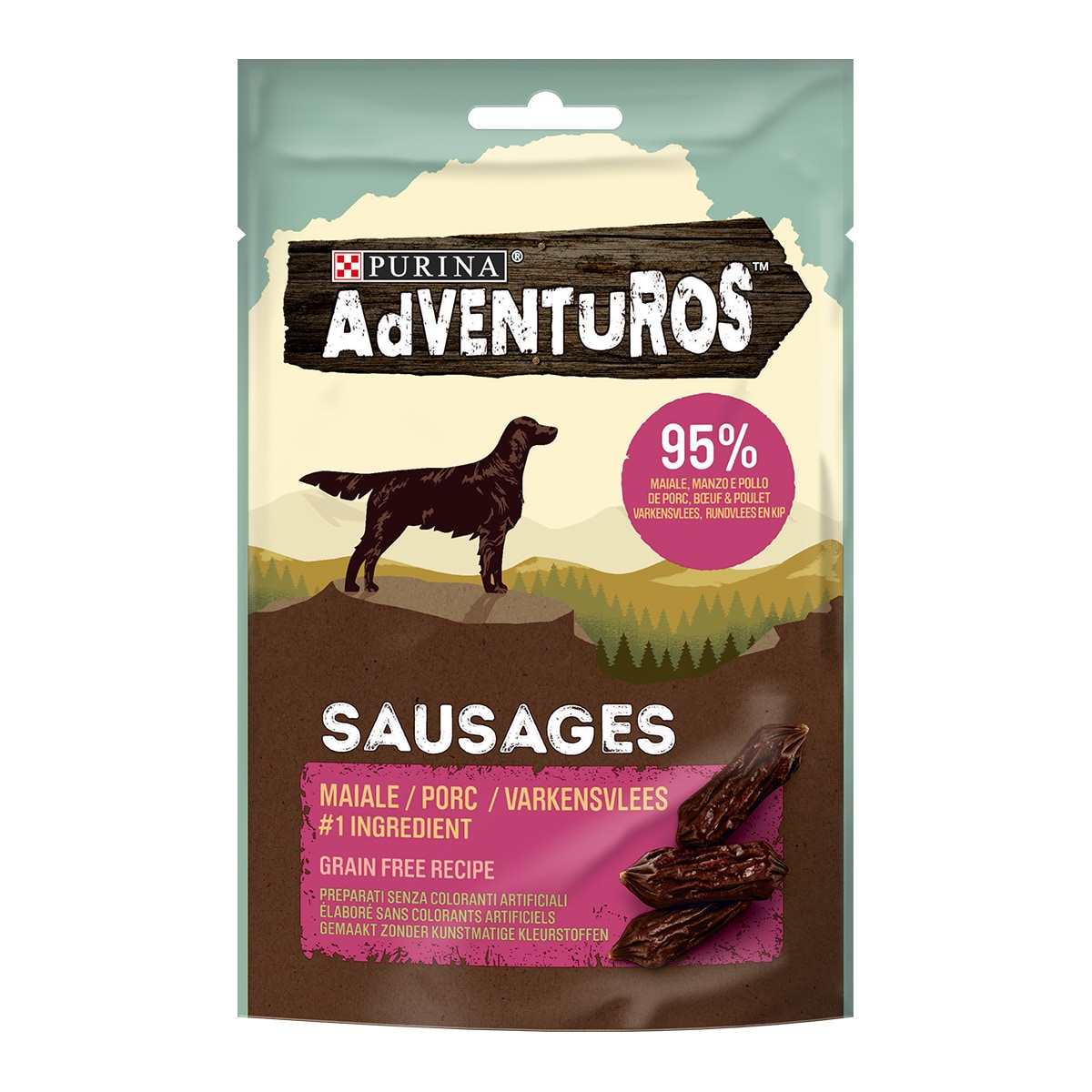 ADVENTUROS High Meat 70g Sausages nº1 ingrediente Maiale