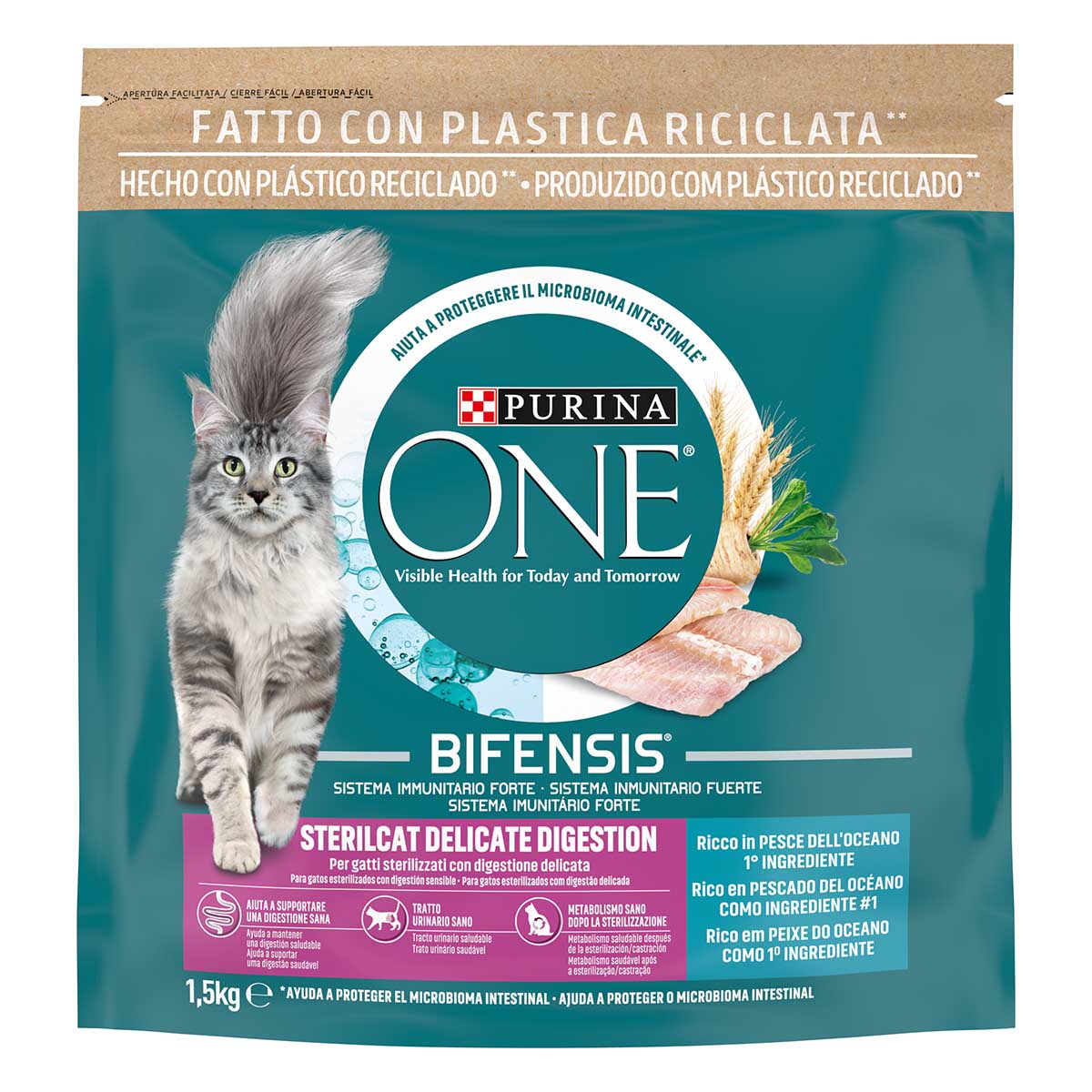 Purina ONE Bifensis Sterilcat Delicate 1,5kg Pesce dell'Oceano