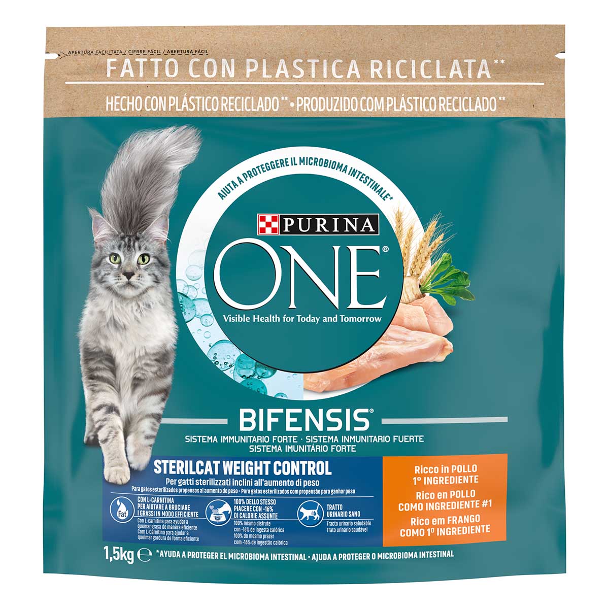 Purina ONE Bifensis Sterilcat Controllo del Peso 1,5kg Pollo e Cereali Integrali