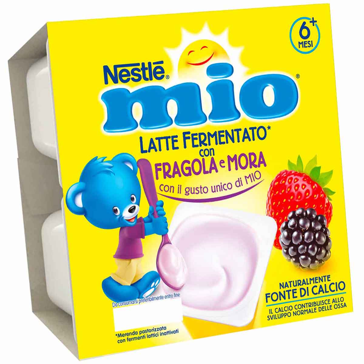 MIO LATTE FERMENTATO FRAGOLA E MORA 6(4x100g) IT