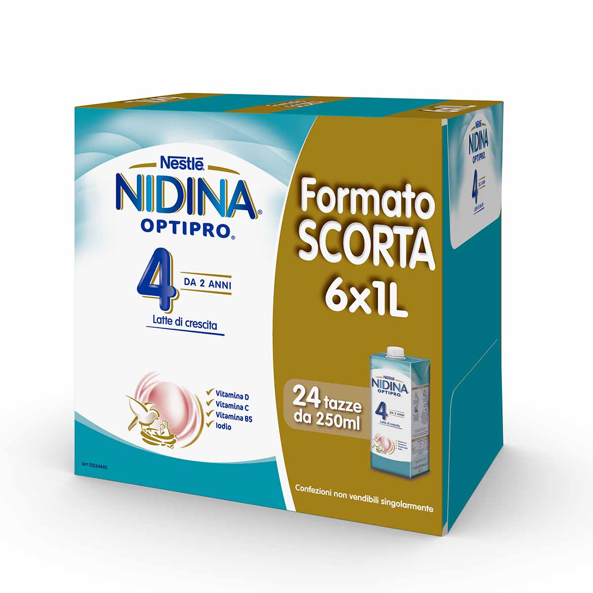 Nestlé NIDINA OPTIPRO 4 1L, Latte di crescita liquido, dai 24 mesi
