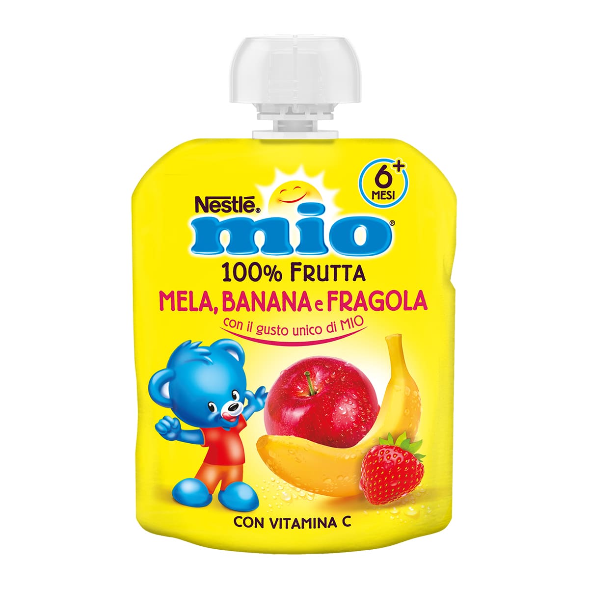 MIO Pouch 100% Frutta Mela Banana e Fragola 90g