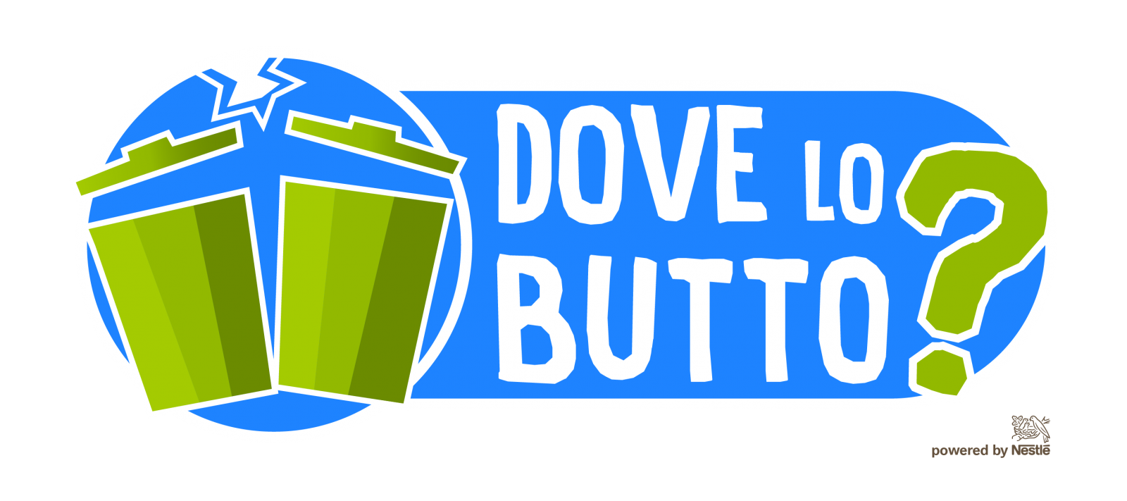 logo “Dove lo butto?” con scritte bianche, fondo blu e 2 bidoni verdi su sfondo nero Scopri le nuove funzionalità di “Dove lo butto?”