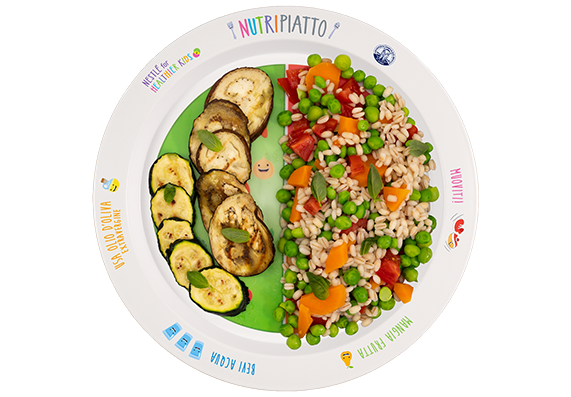 Orzotto con piselli e verdure grigliate