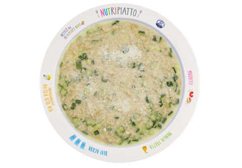 Risotto integrale con zucchine e formaggio stagionato