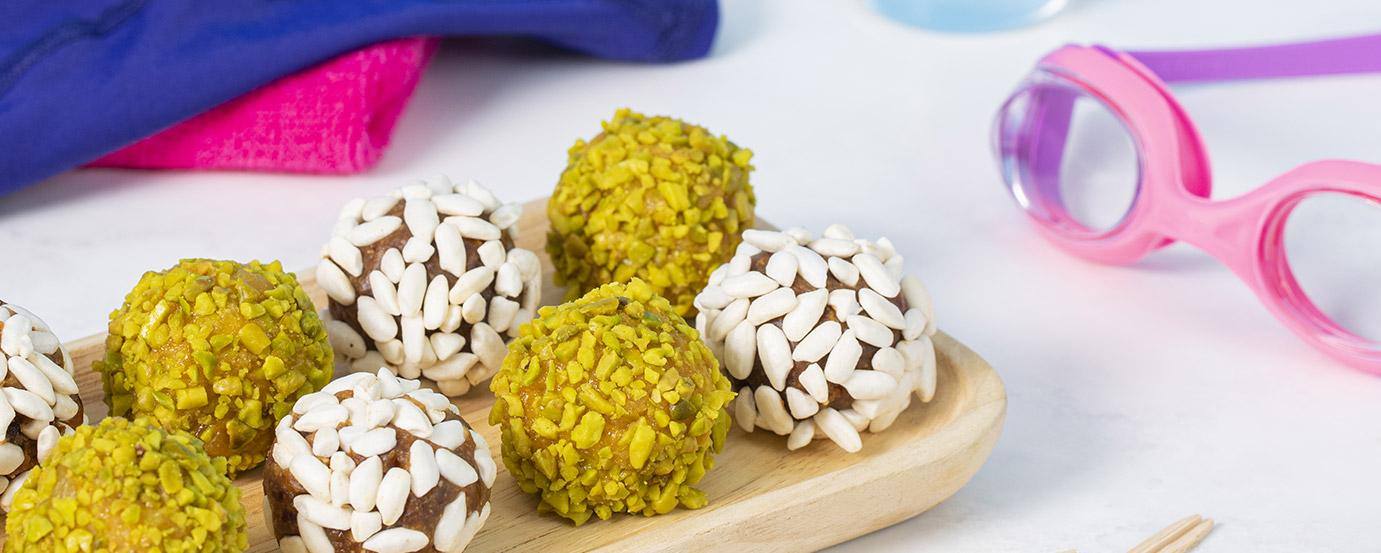 Sfere con albicocca e pistacchio