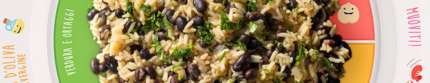 Arroz con frijones negros