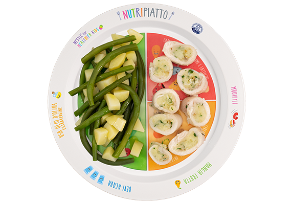 Involtini di platessa con fagiolini e patate
