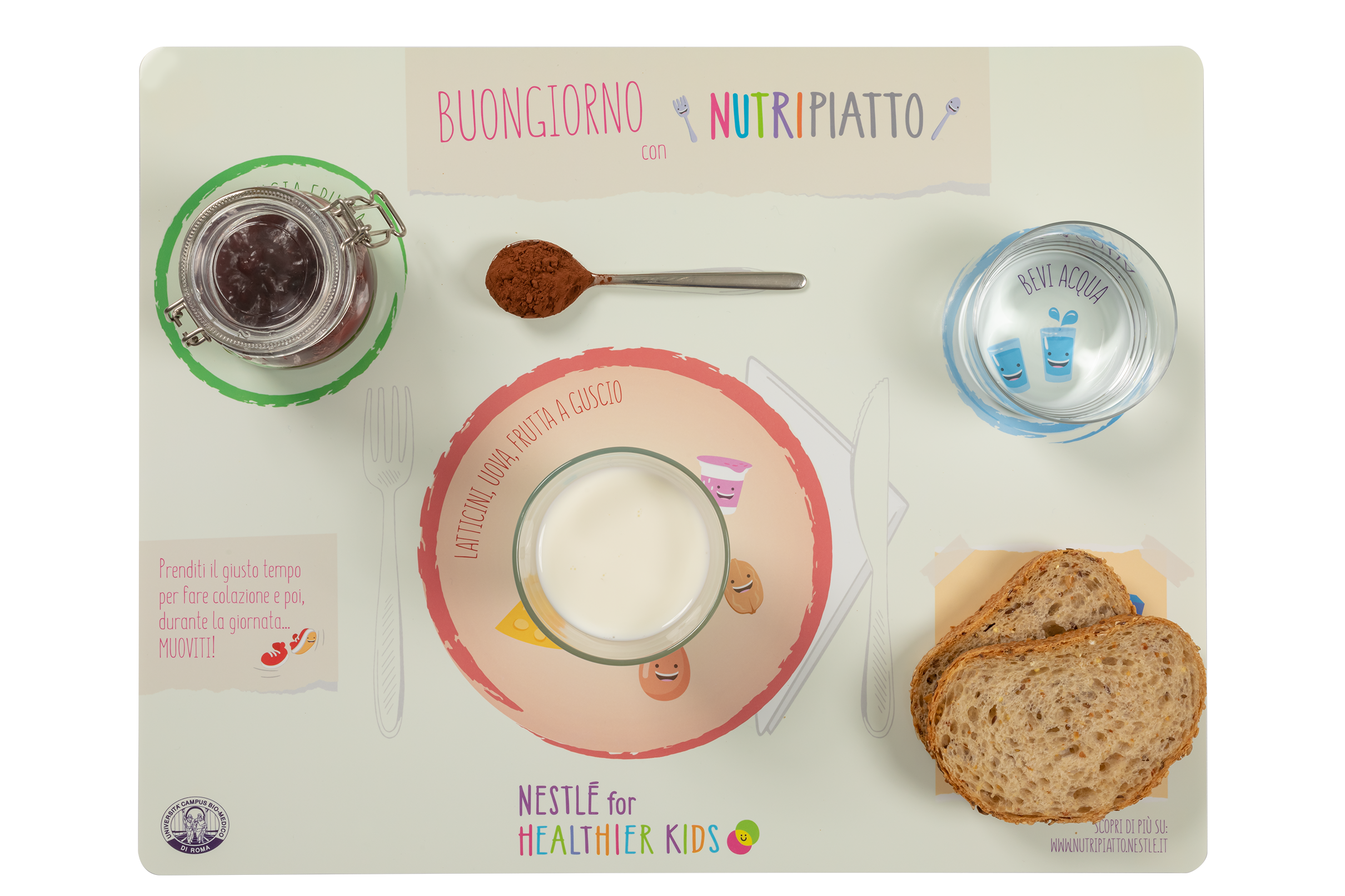  Latte cacaoso con pane alla marmellata