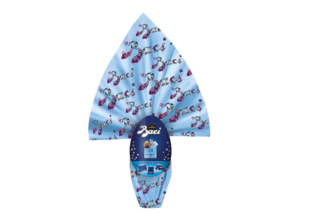 Baci® Perugina® Uovo di cioccolato al latte con sorpresa a marchio Baci® e Baci® Perugina® Latte Baci® Perugina® Uovo di cioccolato al latte con sorpresa a marchio Baci® e Baci® Perugina® Latte
