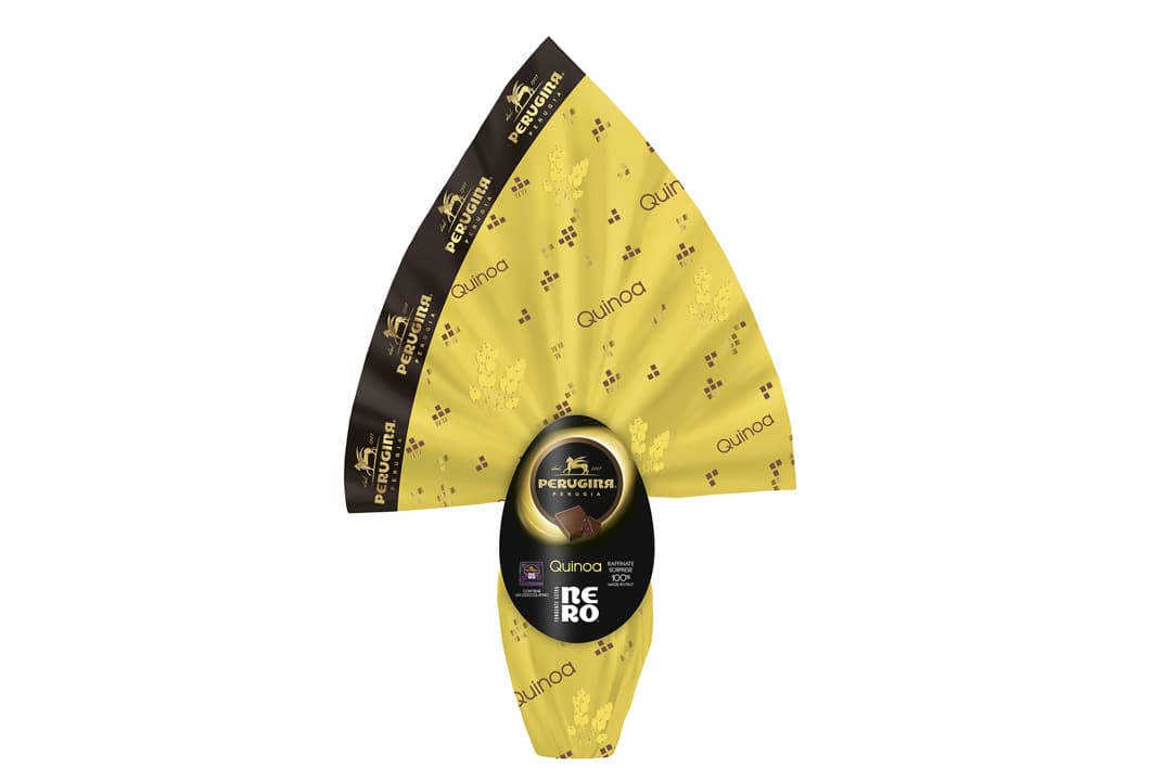 Perugina Nero Uovo di cioccolato fondente con Quinoa con sorpresa e cioccolatino Perugina Nero Uovo di cioccolato fondente con Quinoa con sorpresa e cioccolatino