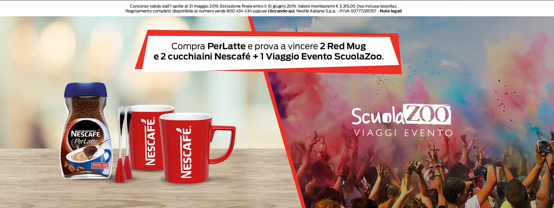 Promo Nescafé PerLatte e vinci ScuolaZoo