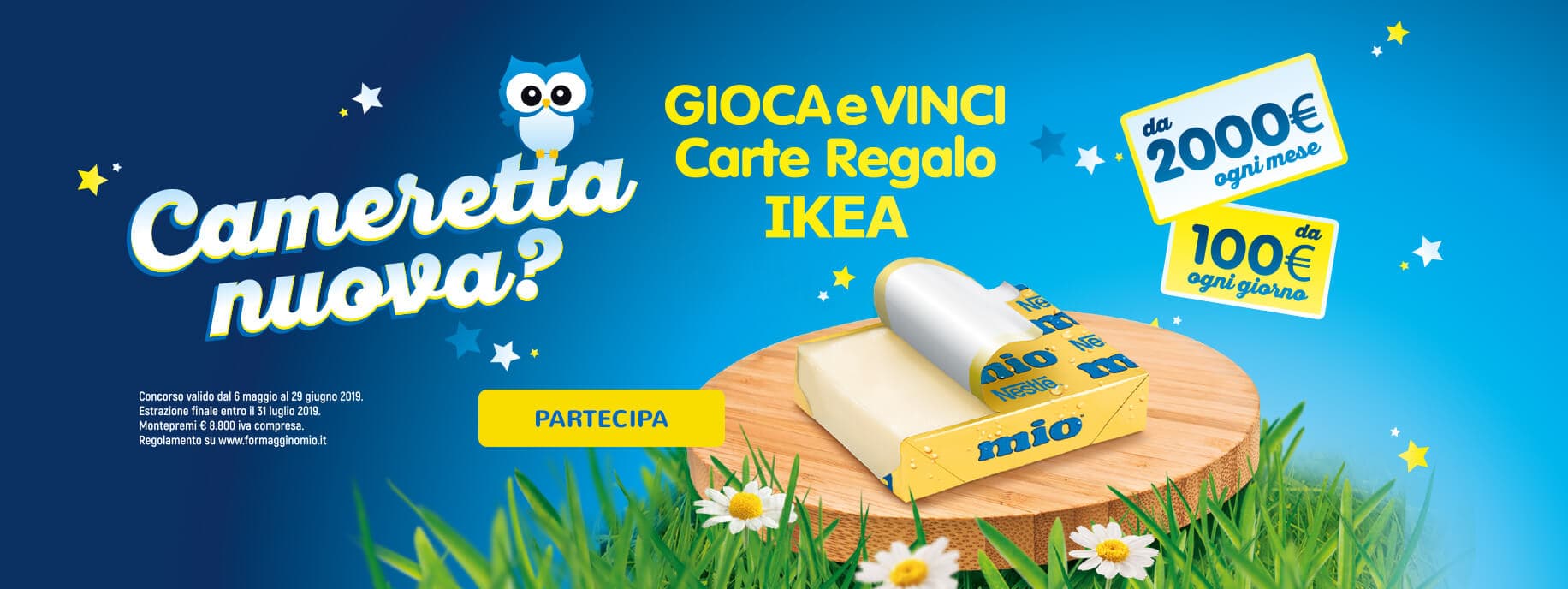 Banner della promozione IKEA e Formaggino Mio