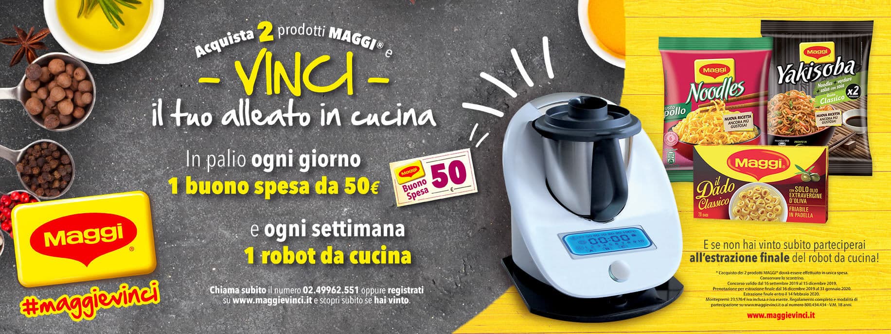 Concorso Maggi: in palio buoni spesa e un robot da cucina