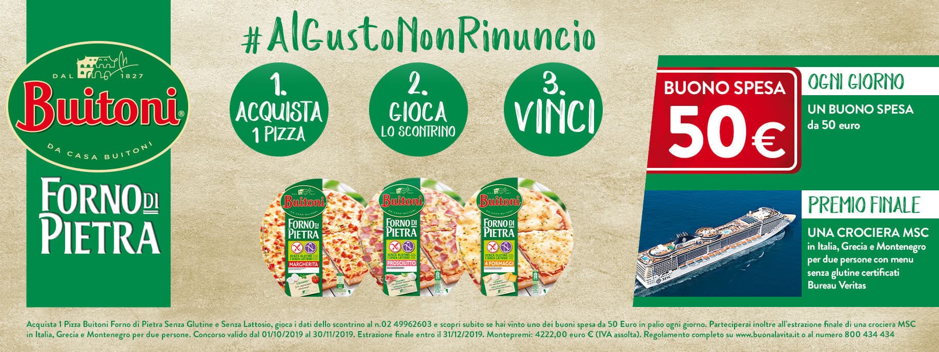 Locandina concorso Buitoni #AlGustoNonRinuncio 2019