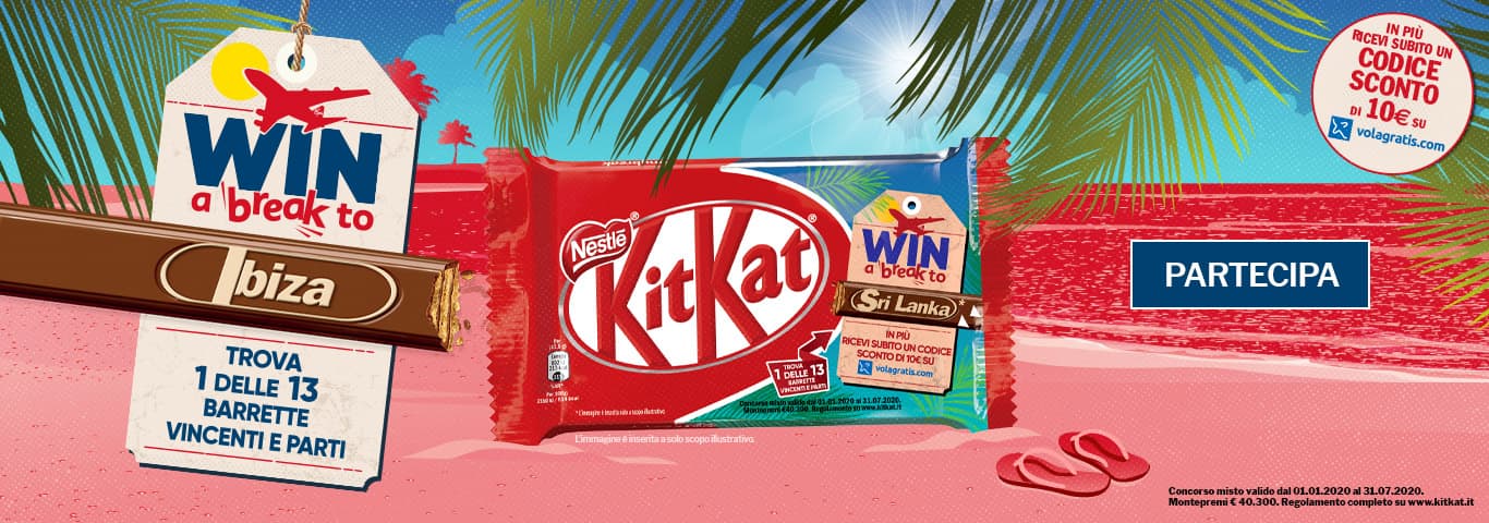 KitKat Win a Break To: il concorso che ti fa vincere una vacanza Vinci una vacanza con KitKat Win a Break To