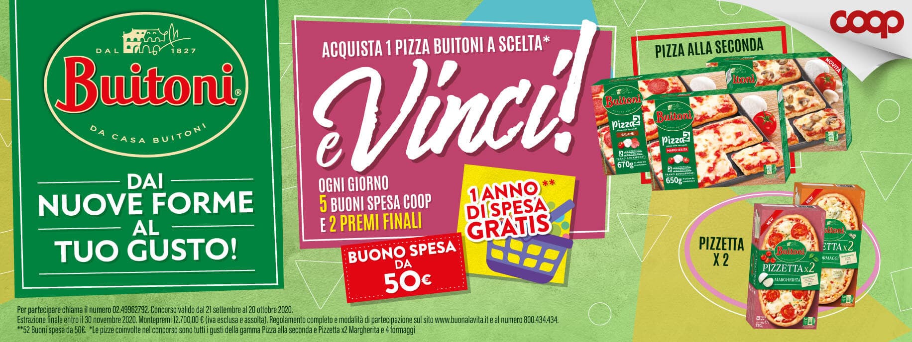 Concorso Buitoni e Coop: vinci buoni spesa da 50€