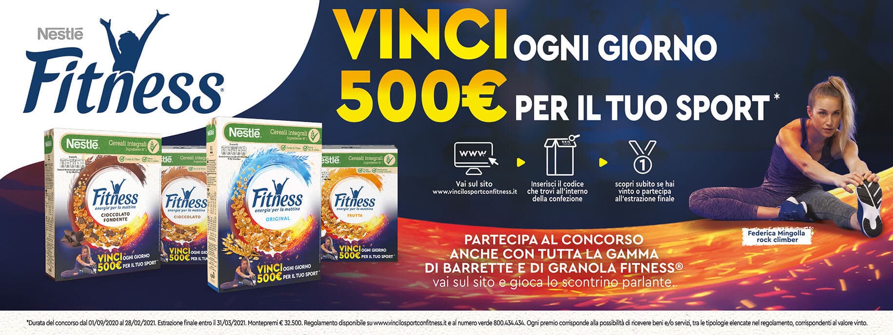 Con i cereali Fitness di Nestlé puoi vincere 500€ di buono sport