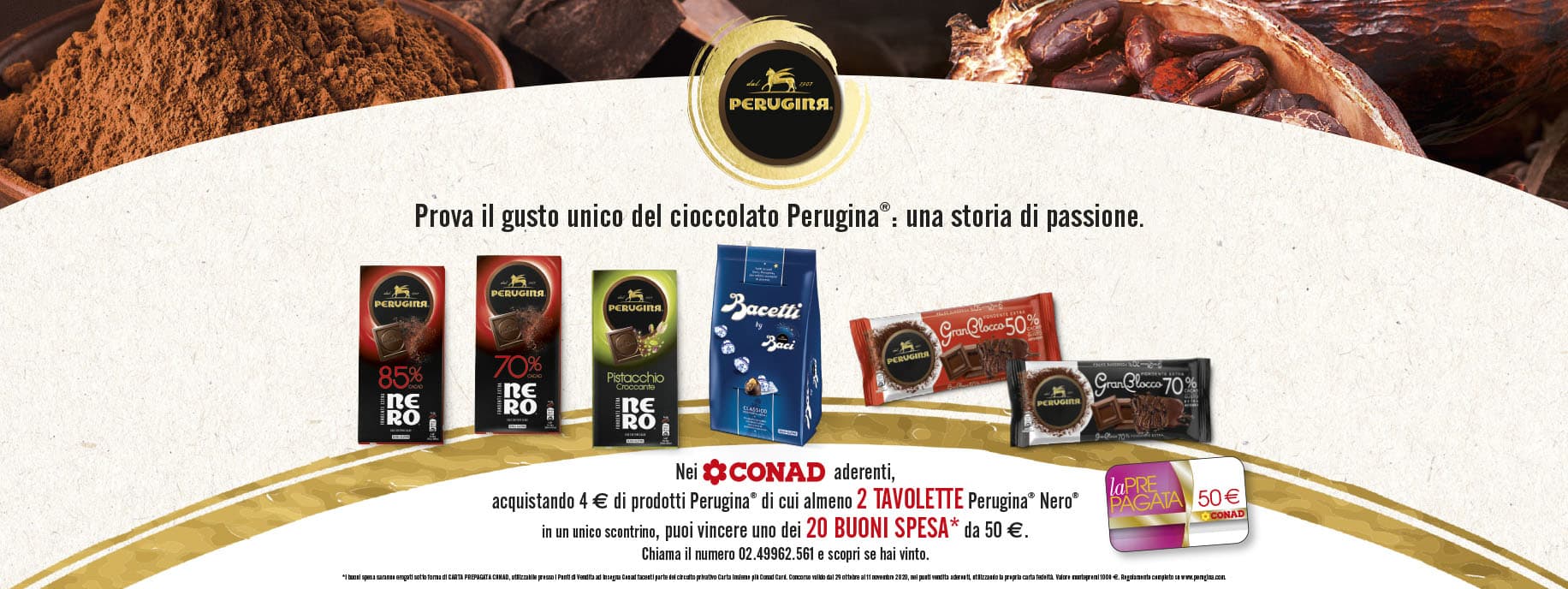 Indicazioni per il concorso Conad Perugina Centro Nord con immagini delle confezioni acquistabili