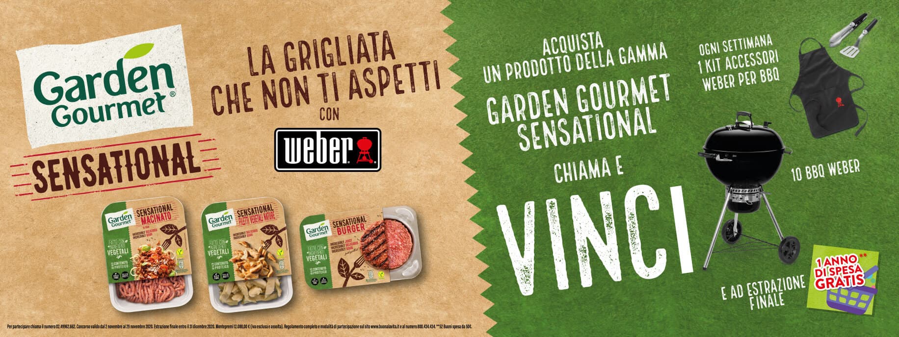 Indicazioni concorso “Grigliata che non ti aspetti” confezioni Garden Gourmet Sensational e barbecue