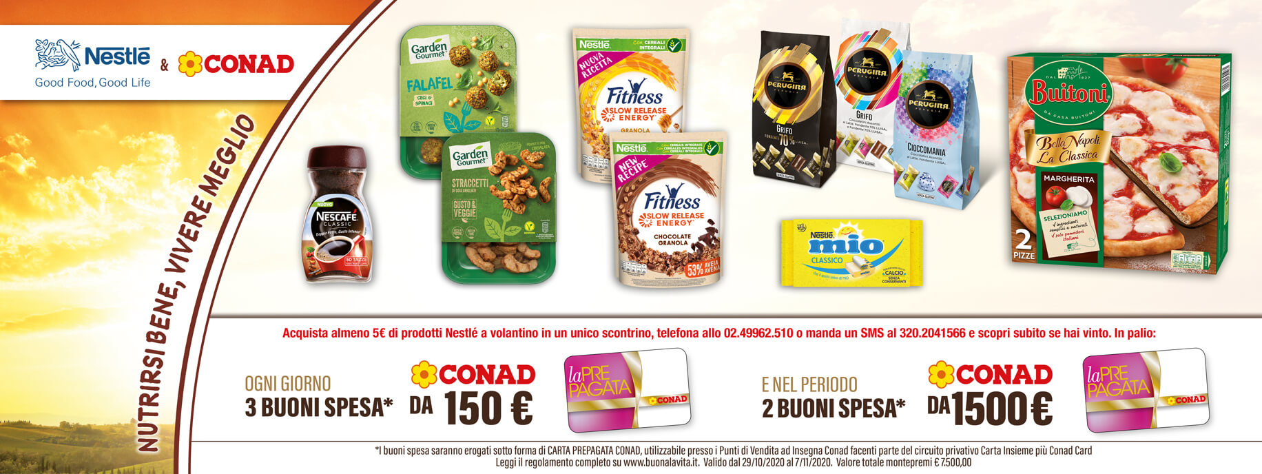 Indicazioni Concorso Nestlé Conad confezioni prodotti e buoni da 150 € e 1500 €