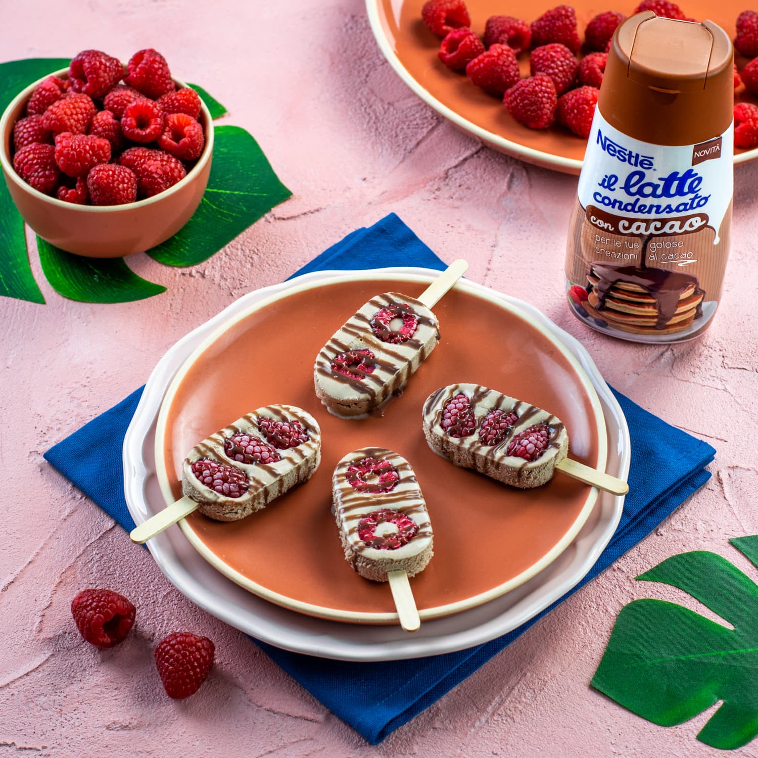 Mini Gelato Cacao e Lamponi su Stecco