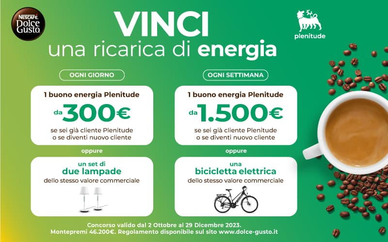 VINCI UNA RICARICA DI ENERGIA CON NESCAFÈ® DOLCE GUSTO®