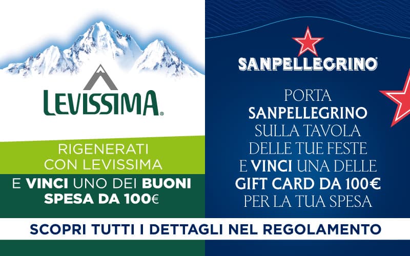 Vinci la spesa con Sanpellegrino e Levissima