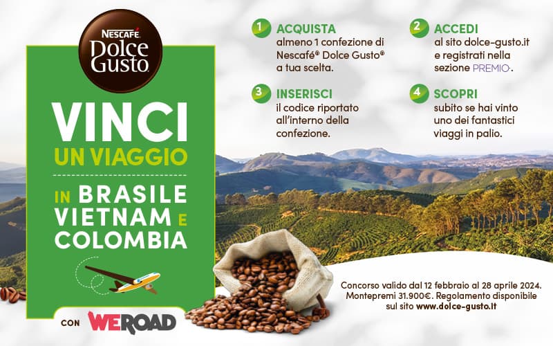 Vinci un viaggio in Brasile, Vietnam e Colombia Vinci un viaggio in Brasile, Vietnam e Colombia