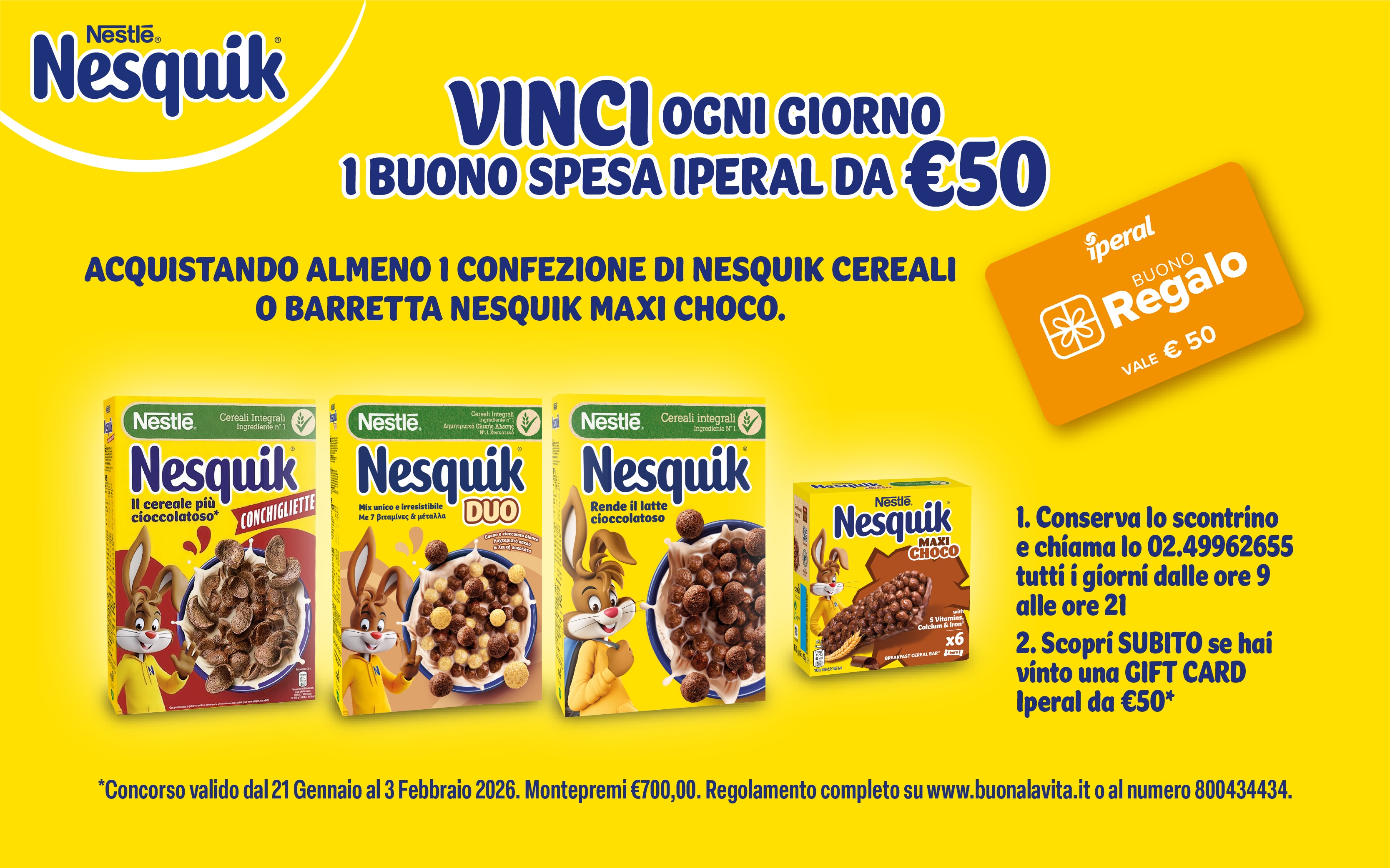Vinci ogni giorno 1 buono spesa Iperal da €50