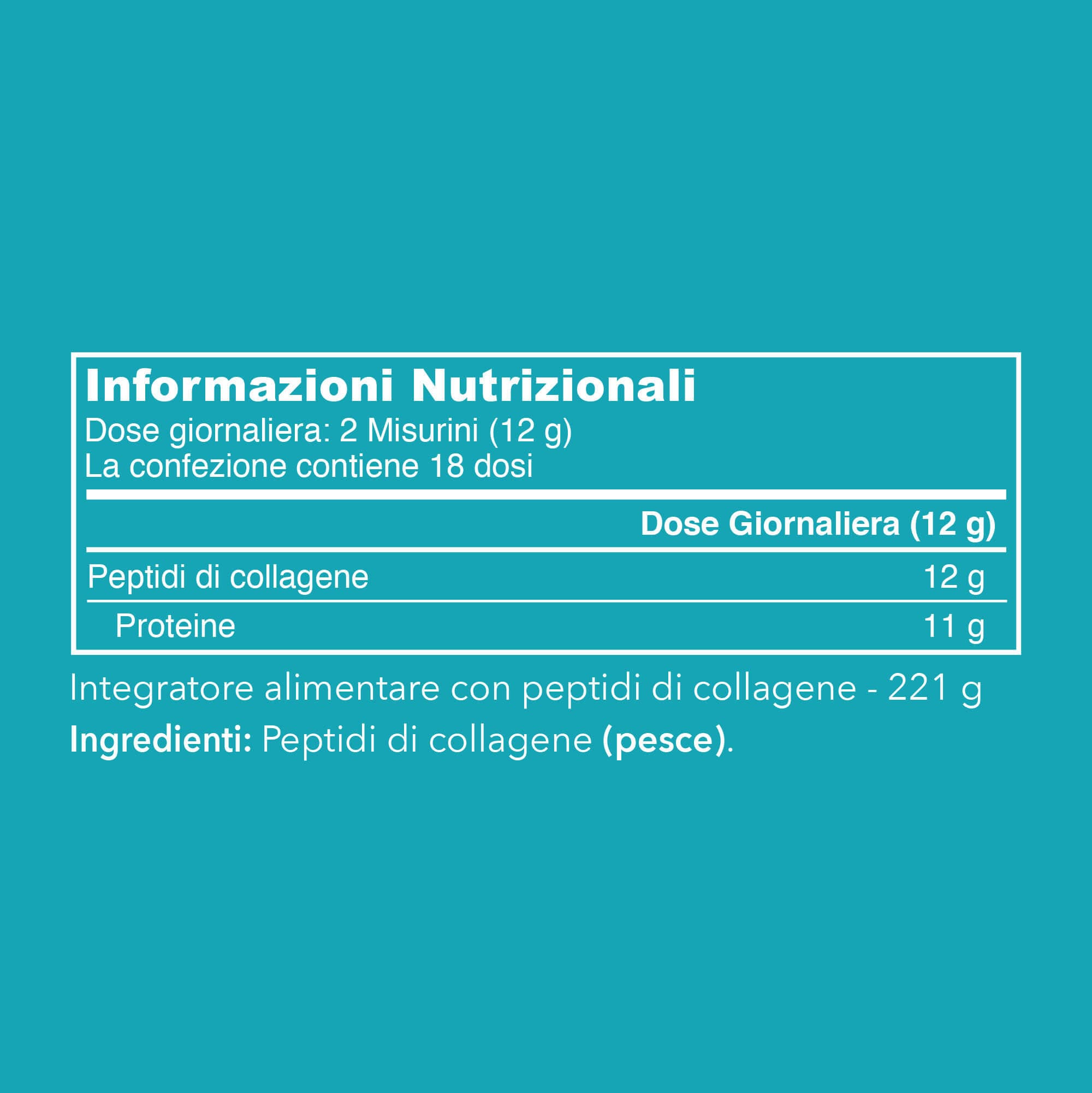 Informazioni Nutrizionali di Vital Proteins Marine Collagen