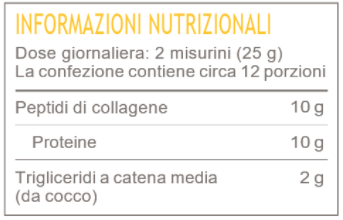 Informazioni Nutrizionali di Vital Proteins Collagen Creamer 