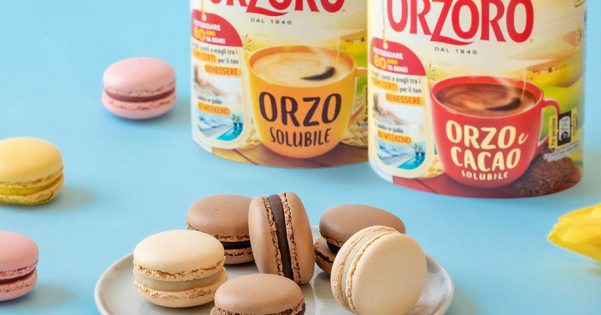 Macarons ricetta con Orzoro Orzo solubile e con cacao