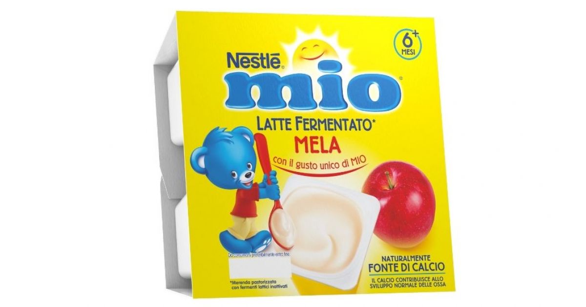 Merenda Al Latte Fermentato MIO Mela | 4 Vasetti Da 100g | Per Bambini Da 6 Mesi