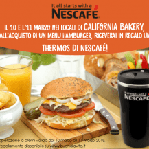 Nescafé e California Bakery regalano la thermos mug