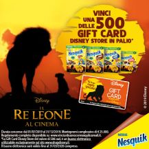 Concorso Cereali Nesquik per vincere una Gift Card Disney