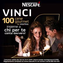 Come partecipare al concorso Nescafé vinci 100 cene gourmet