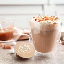 Caffè Cortado con gelato allo yogurt e mandorle tostate di Nescfé Dolce Gusto