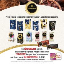 Manifesto del concorso Conad con i prodotti Perugina da acquistare per partecipare
