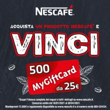 Volantino Concorso Nescafé Vinci 500 Mygiftcard