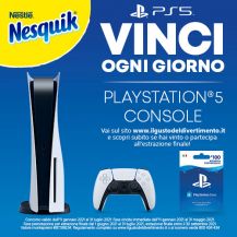 Volantino concorso vinci ogni giorno Playstation® 5 con Nesquik