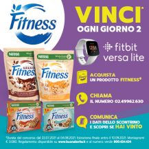 Volantino concorso Nestlé Fitness e vinci FitBit Versa Lite