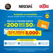 La spesa che ti ripaga 2024 - Nescafé solubile, Nescafé Dolce Gusto e Orzoro LIDL