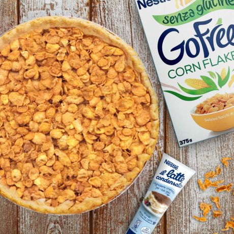 Cheesecake ai cereali corn flakes Go Free e latte condensato