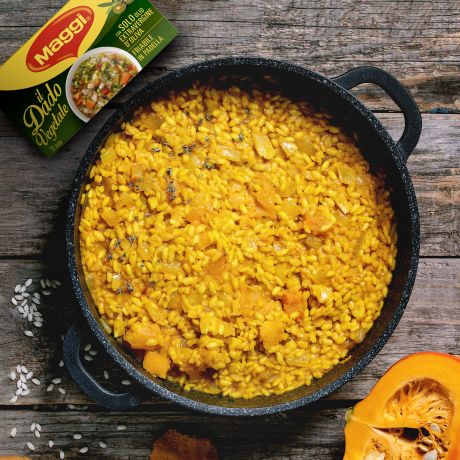 Risotto alla zucca con dado maggi