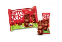Confezione di KitKat Bunny Easter Break rossa su sfondo bianco