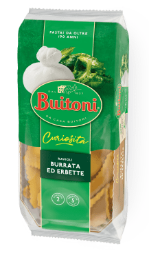 Una confezione di ravioli ai 5 cereali ripieni di burrata ed erbette Buitoni