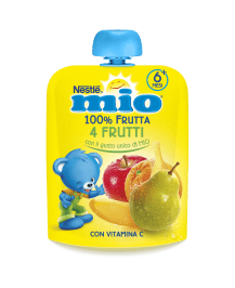 confezione di MIO frutta da spremere al gusto banana e mela