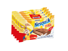 Confezione Nesquik Snack Cacao 5x26g su sfondo bianco