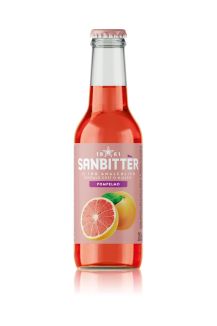 bottiglia in vetro Sanbittèr Pompelmo 20cl su sfondo bianco